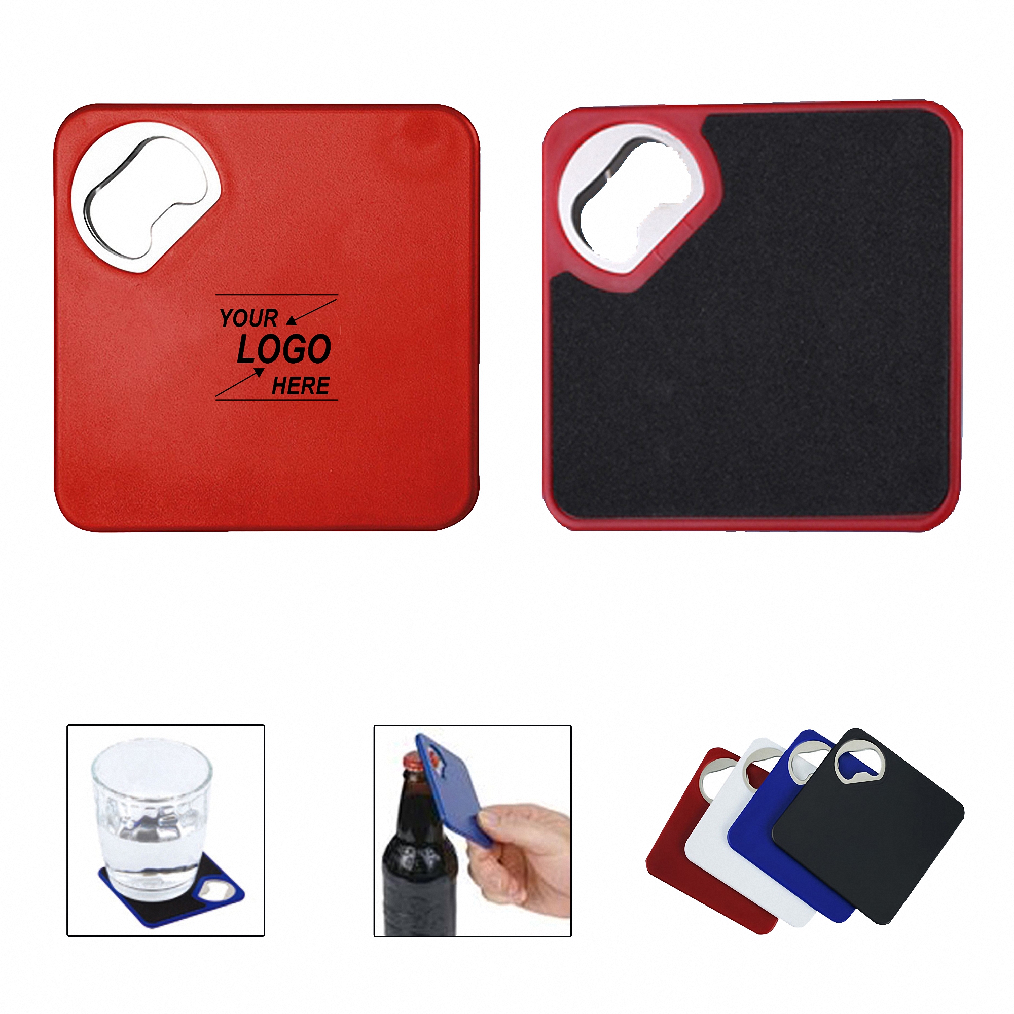 Square Bottle Opener Coaster 2