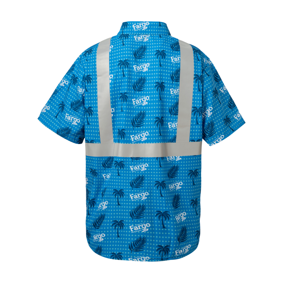 Sublimation Full-Button Poly Shirt w/ Reflective Tape - Men, Women, Kids 8