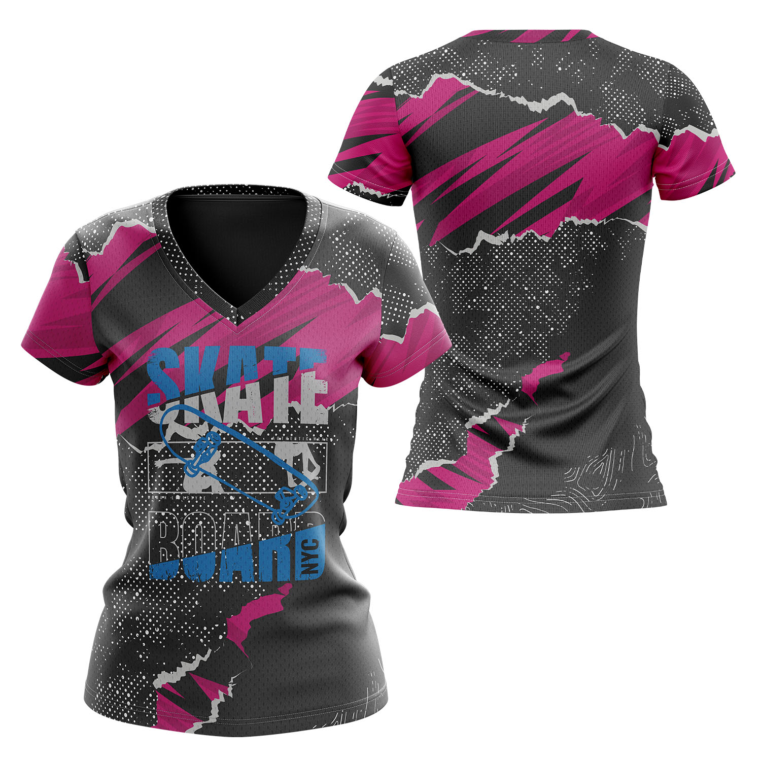 Women's 160 GSM Birdseye Mesh Performance V-Neck Short Sleeve T-shirt 8