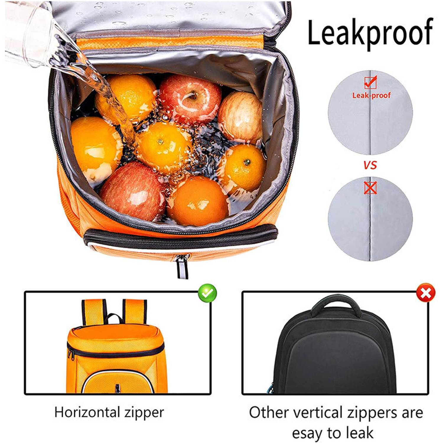 30L Waterproof Insulated Cooler Backpack w/ Oxford Fabric 4