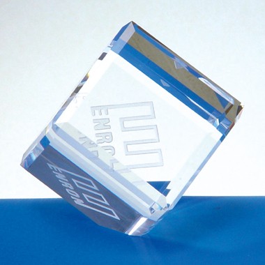 The Beveled Starfire Glass Cube Paperweight 1