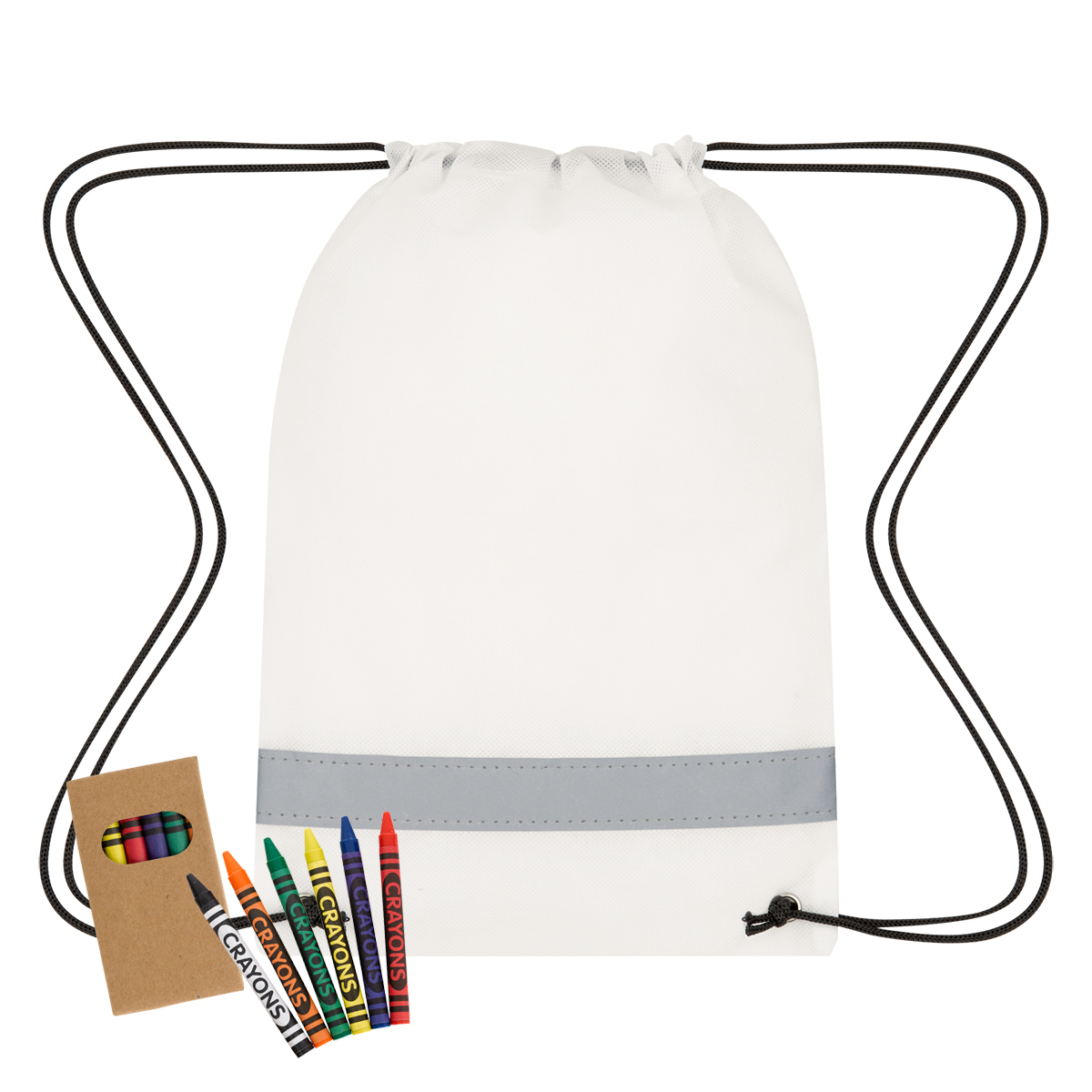 Lil' Bit Reflective Coloring Drawstring Bag With Crayons 2
