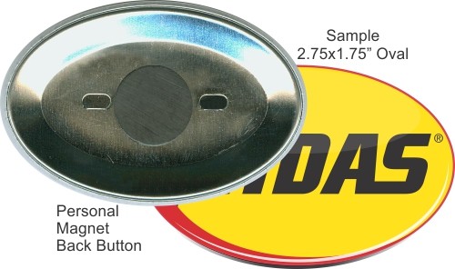 Personal Magnet 2 3/4 Inch X 1 3/4 Inch Oval Button 2