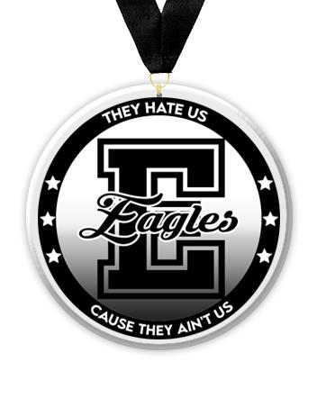 Acrylic Circle Medallions: Eagles 3" Size, .25" 2
