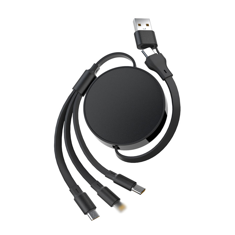 66W 5-in-1 Metal Retractable Fast Charging Cable Cord 1