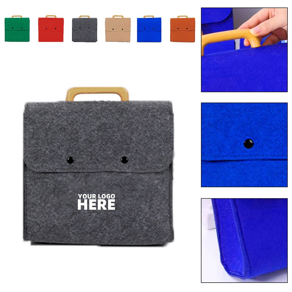 Wooden Handle Felt Clutch 2
