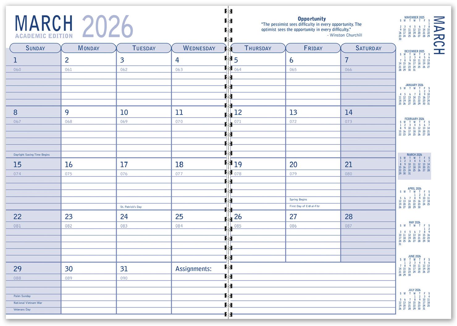 CUSTOM FULL COLOR SPIRAL ACADEMIC PLANNER 24
