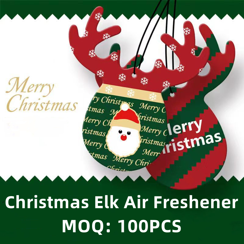 Reindeer and Christmas Stocking Air Freshener Die Cut Full Color(3" x 3") 2