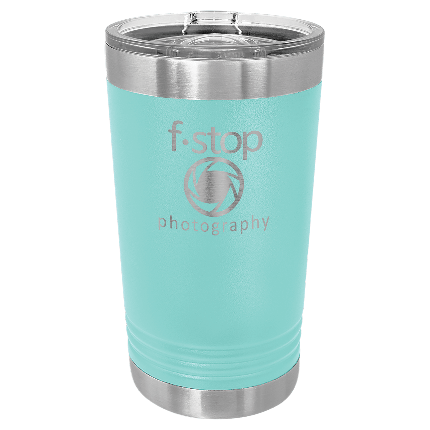 16 oz. Teal Laser Engraved Polar Camel Pint Tumbler w/Slider Lid 1