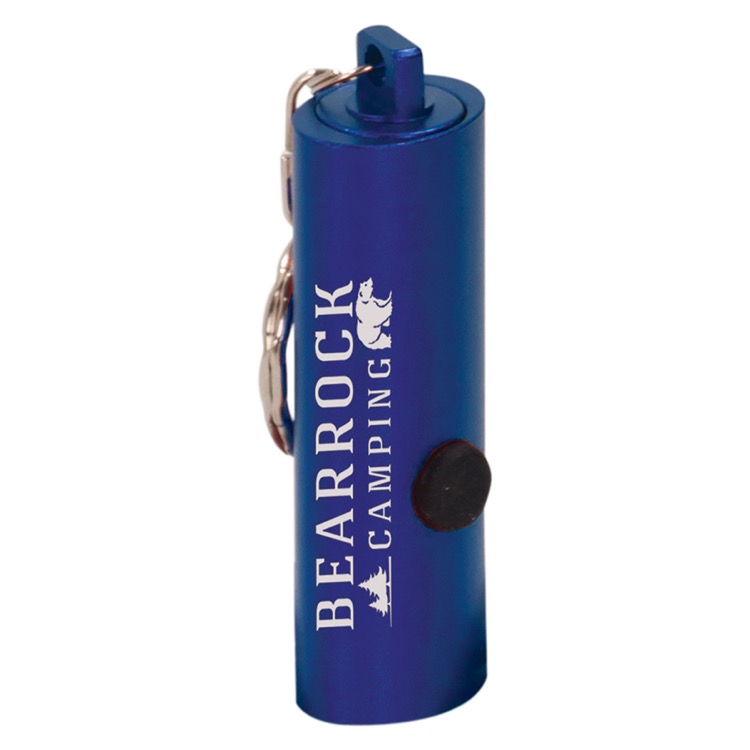 2 3/8" Blue 3-LED Flashlight with Keychain 1
