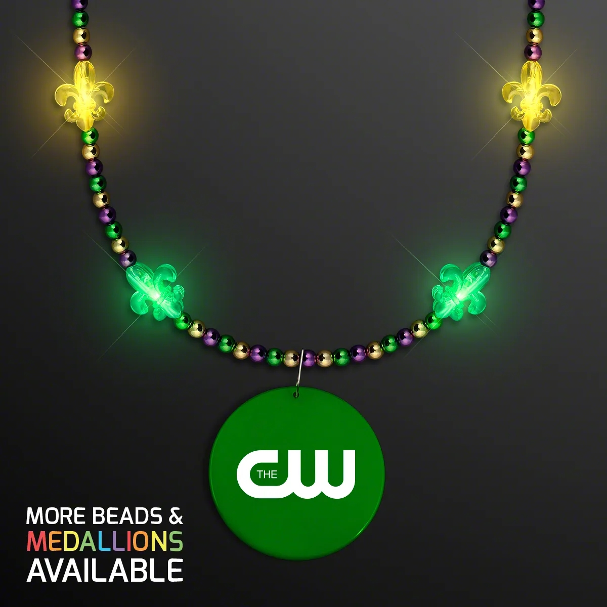 Light Up Fleur de Lis Jewelry, Mardi Gras Medallion 14