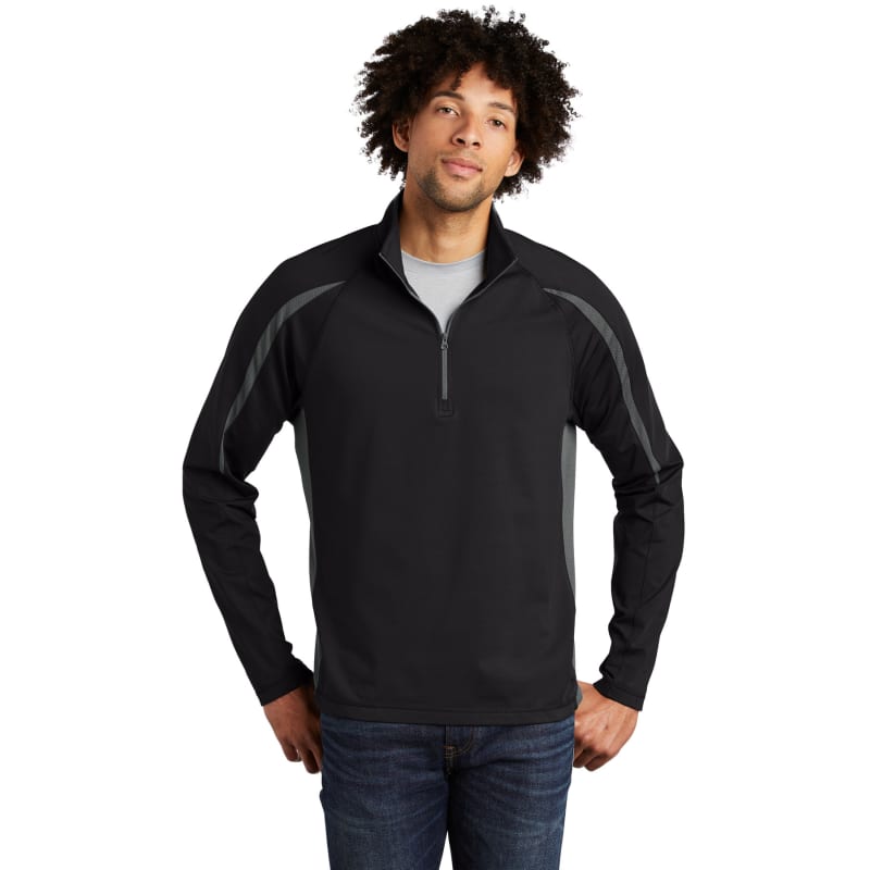 Sport-Tek Sport-Wick Stretch 1/2-Zip Colorblock Pullover., custom hoodie or sweatshirt with logo imprint 15
