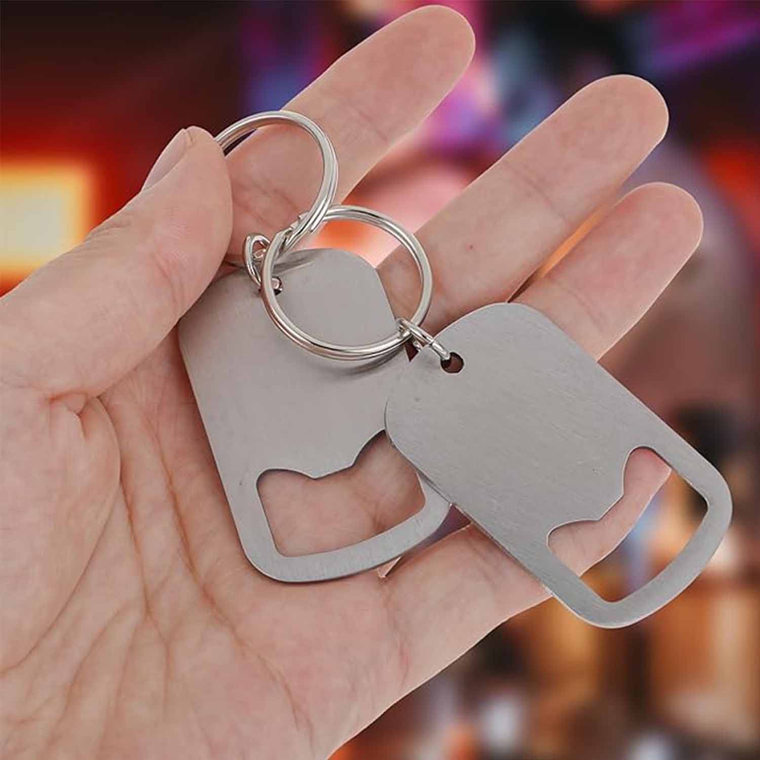 Stainless Steel Flat Beer Bottle Opener Keychain 4