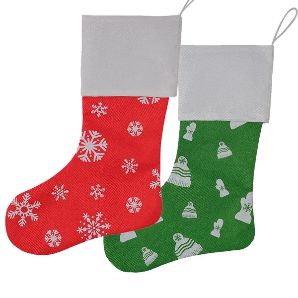 Burlap Christmas Stocking 11