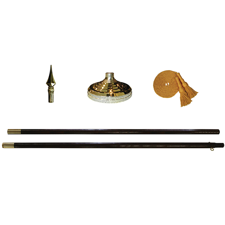 9' Oak Pole Indoor Mounting Set with Spear Top 4