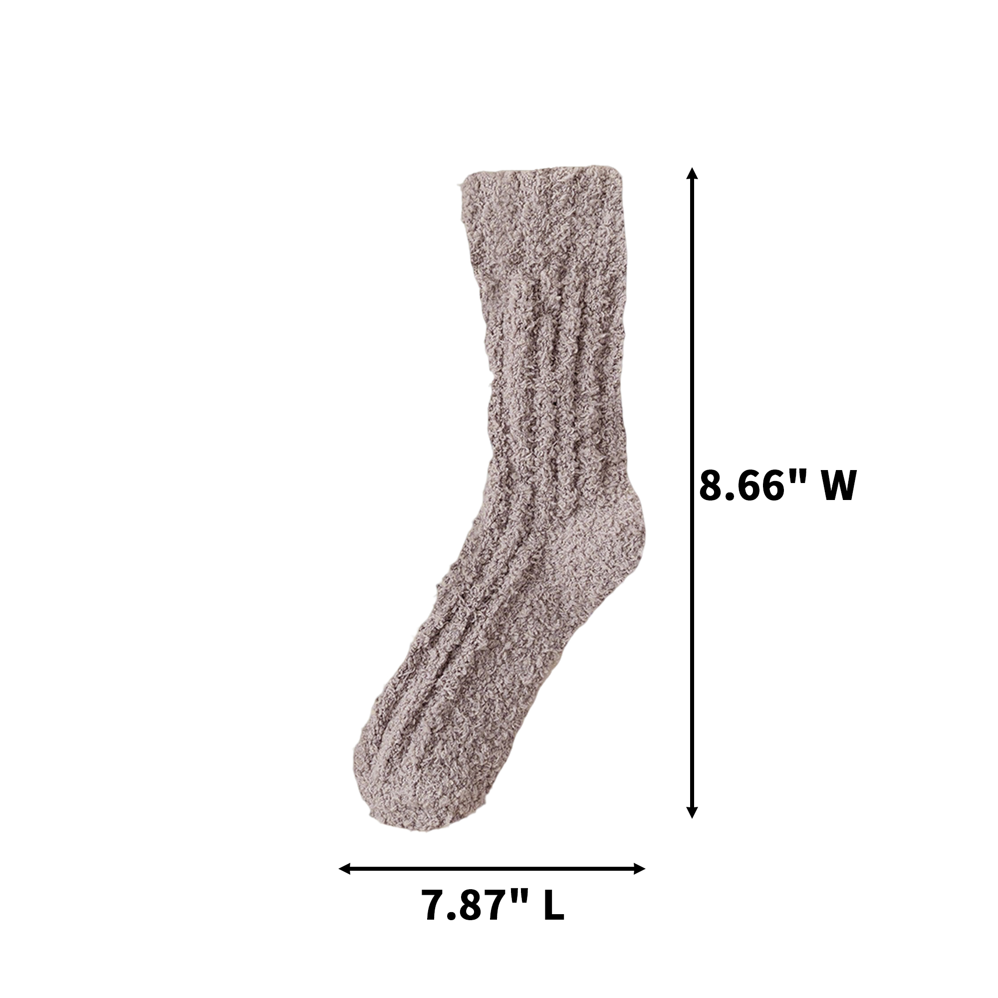 Fuzzy Slipper Sock 7.87" Length x 8.66" Width 7