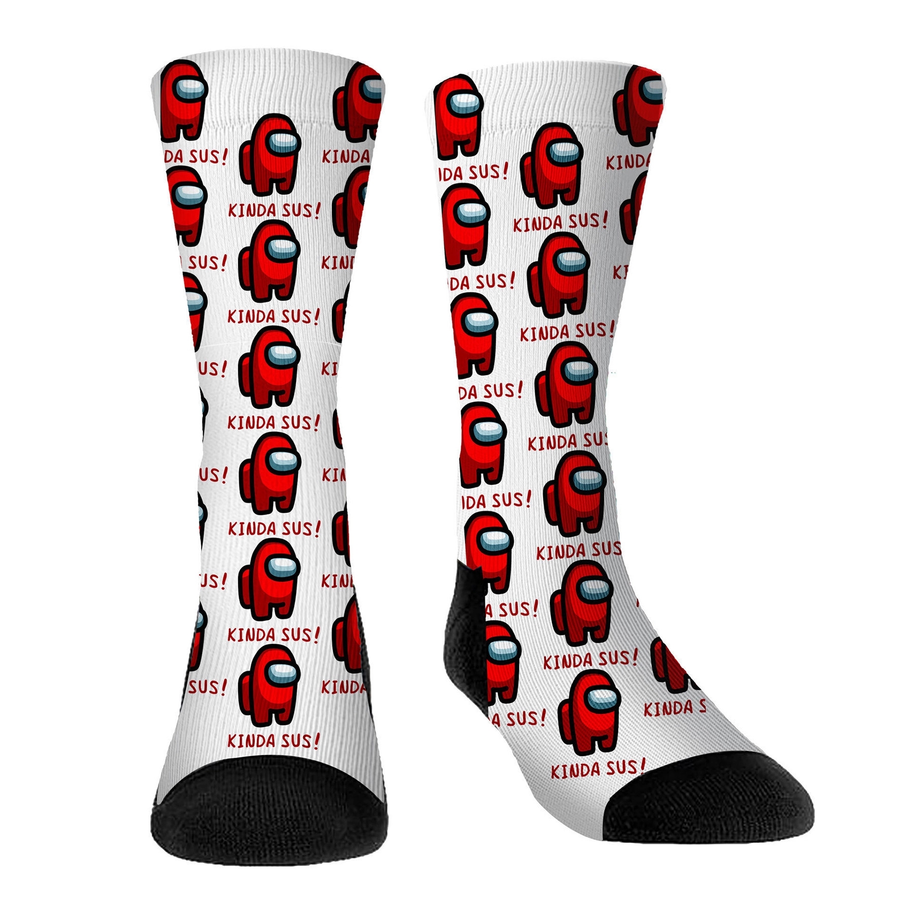 Full Color Crew 360 Digital Print Colored Toe Unisex Socks 2