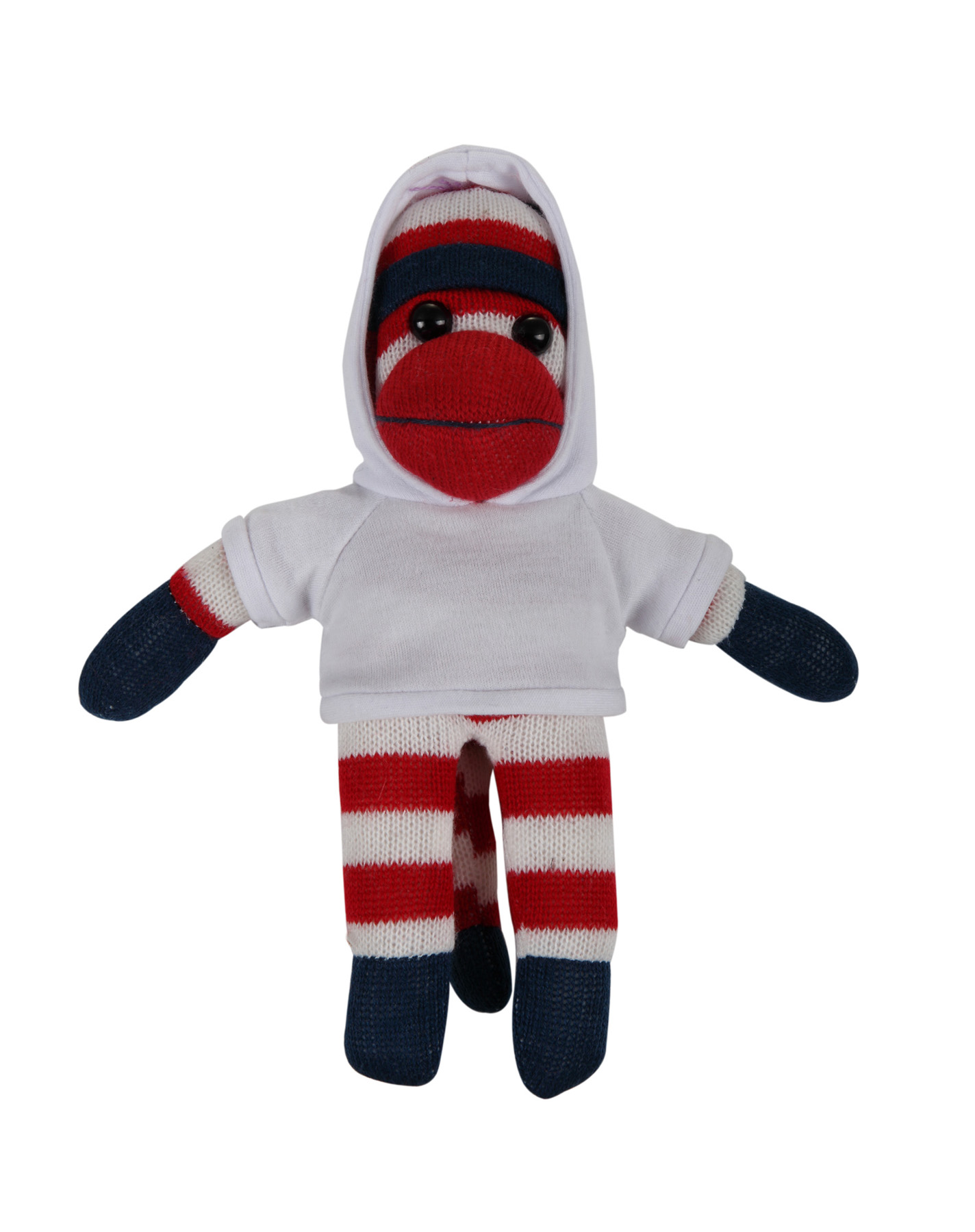 soft plush Patriotic Sock Monkey with hoodie 20
