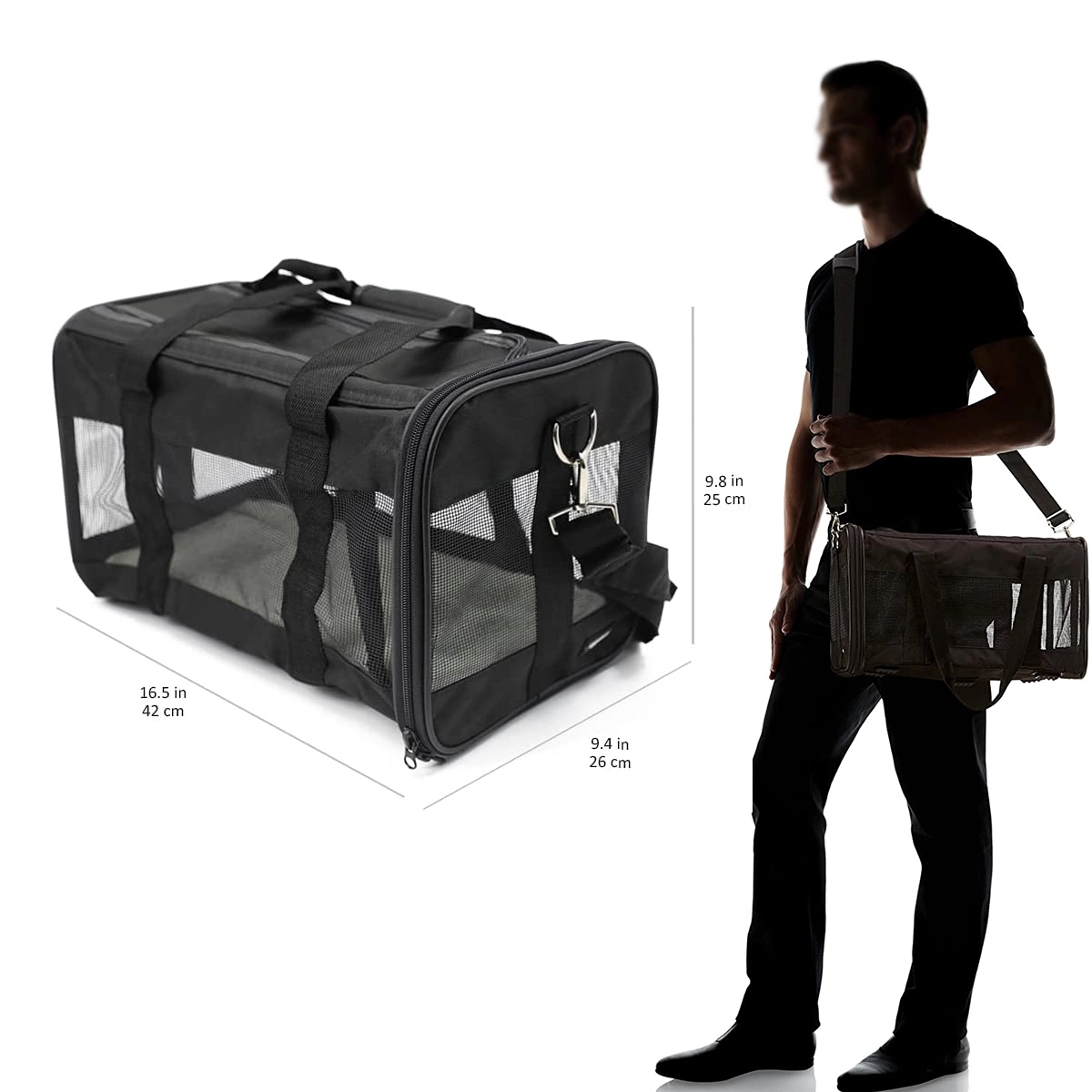 Basics Soft-Sided Mesh Pet Travel Carrier 7