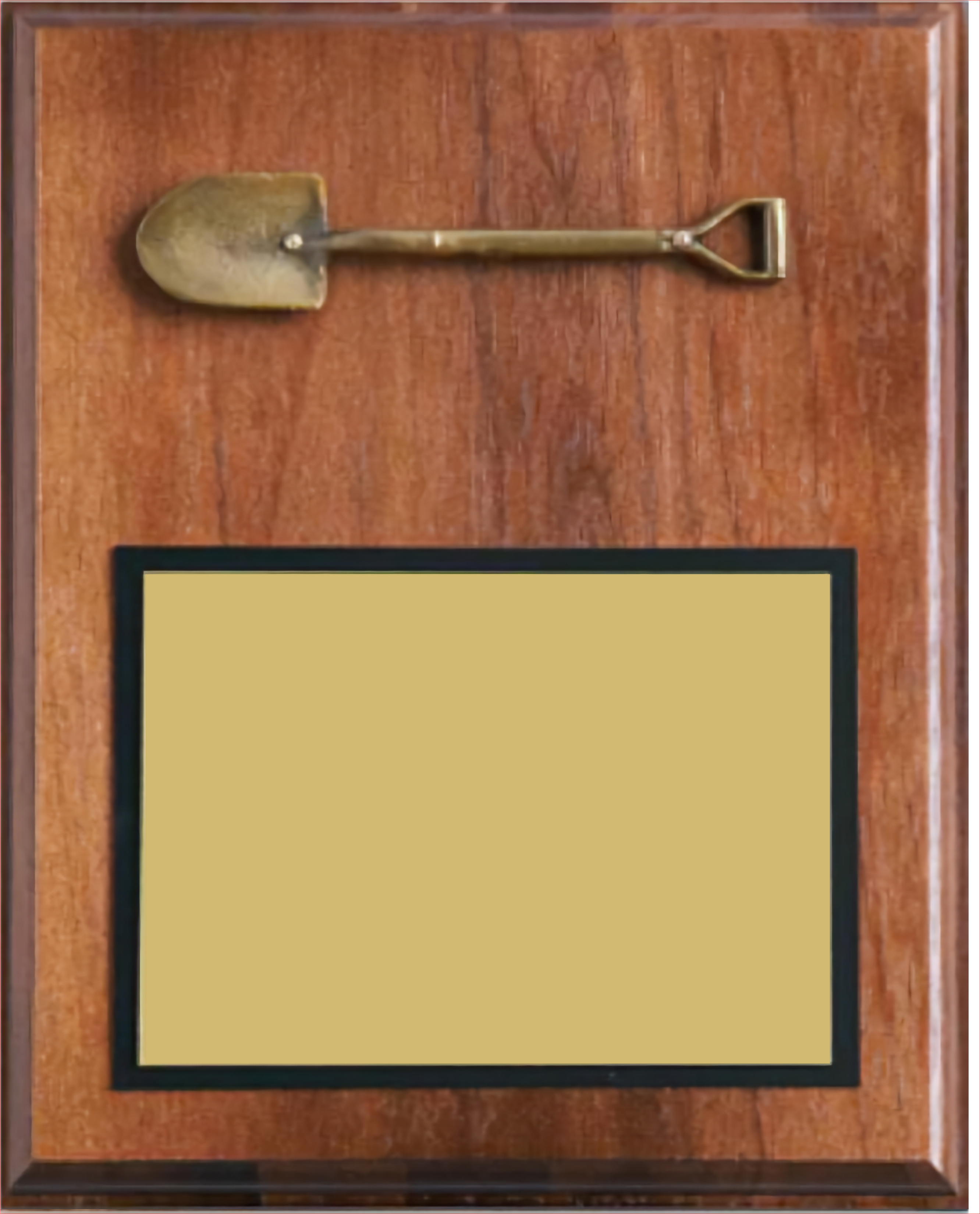 Walnut Wood Plaque w/ Shovel (8" X 10") 6