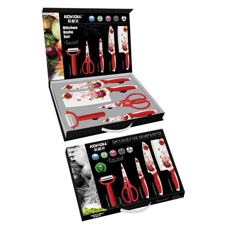 5 Pieces Non-stick Kitchen Knife Gift Set 2