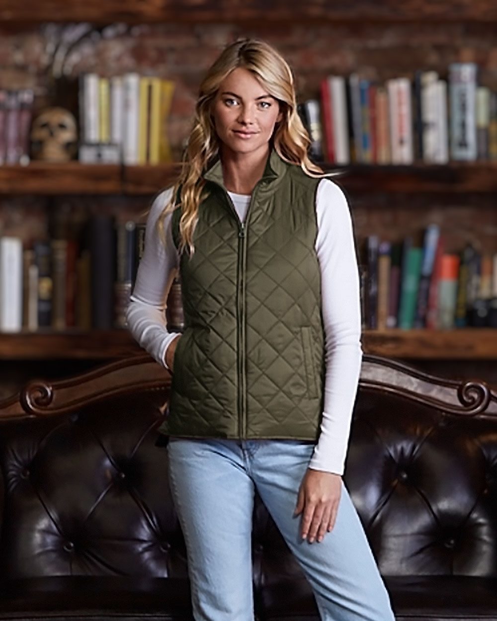Women's Vintage Diamond Quilted Vest - W207359 8