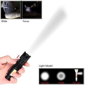 Portable Mini Zoom Function LED Flashlight with Clip 8
