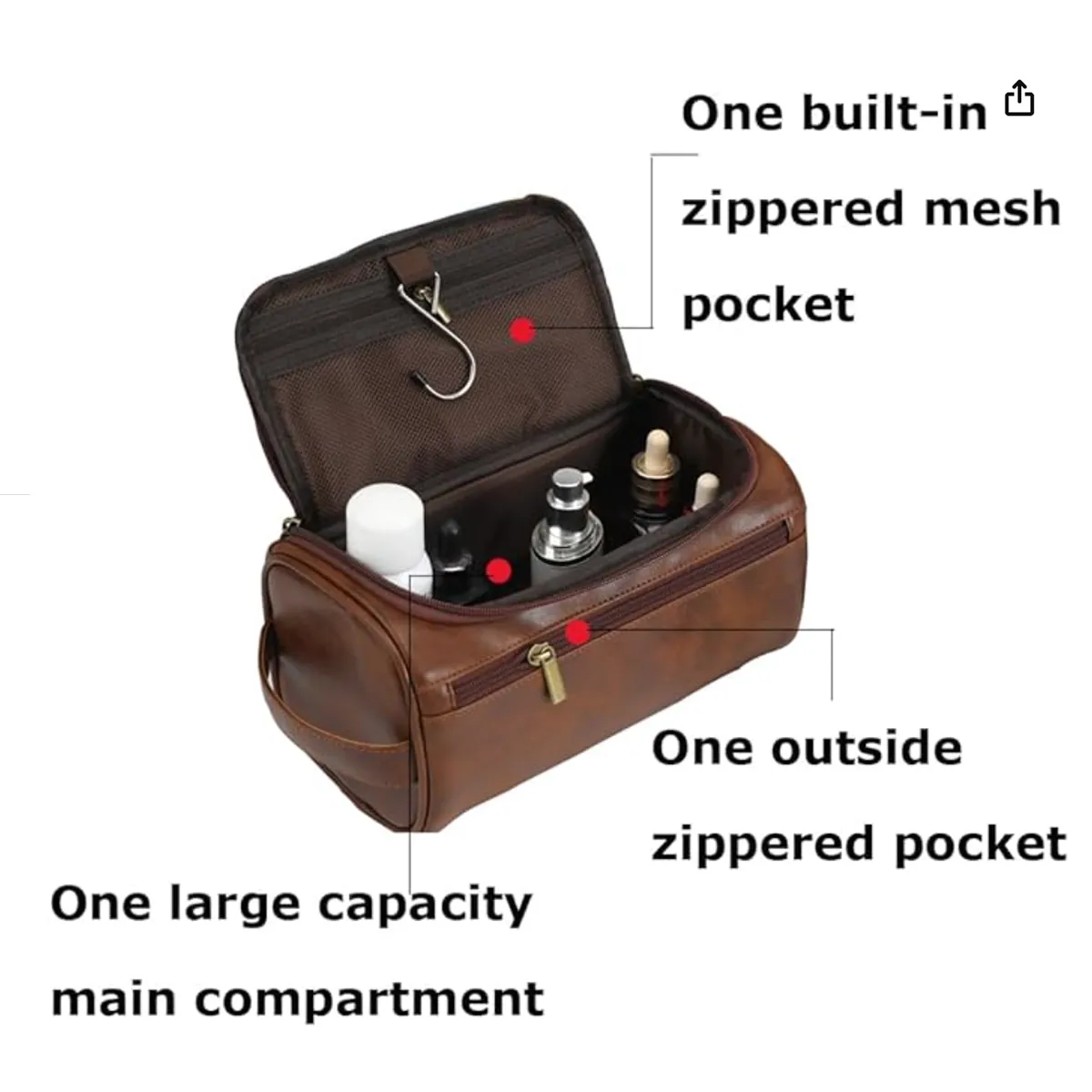 Unisex personalized leather toiletry bag 2