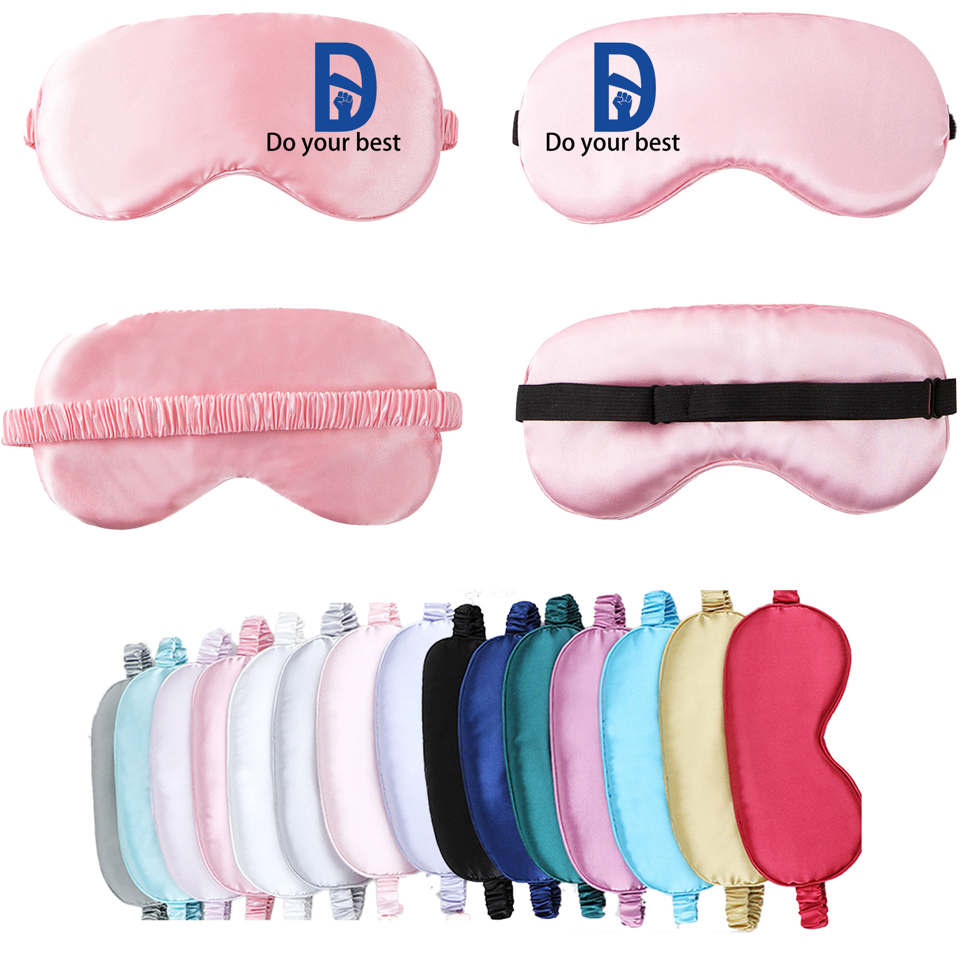 Adjustable Strap Faux Silk Eye Mask 2