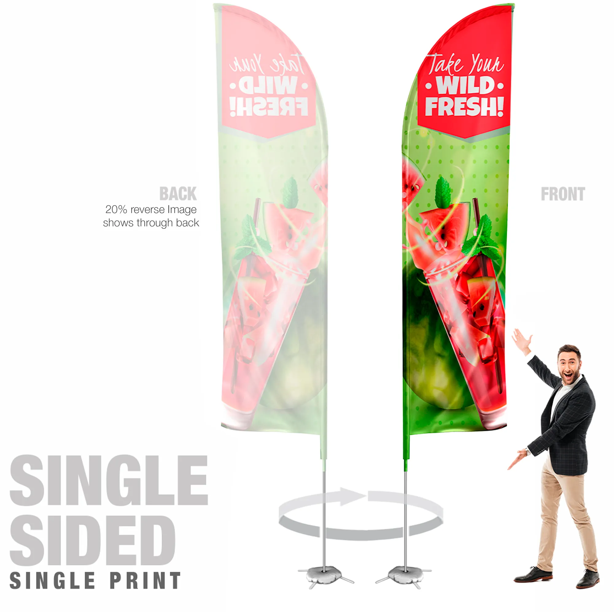 Feather Flag Single  Sided 15ft Graphic 2