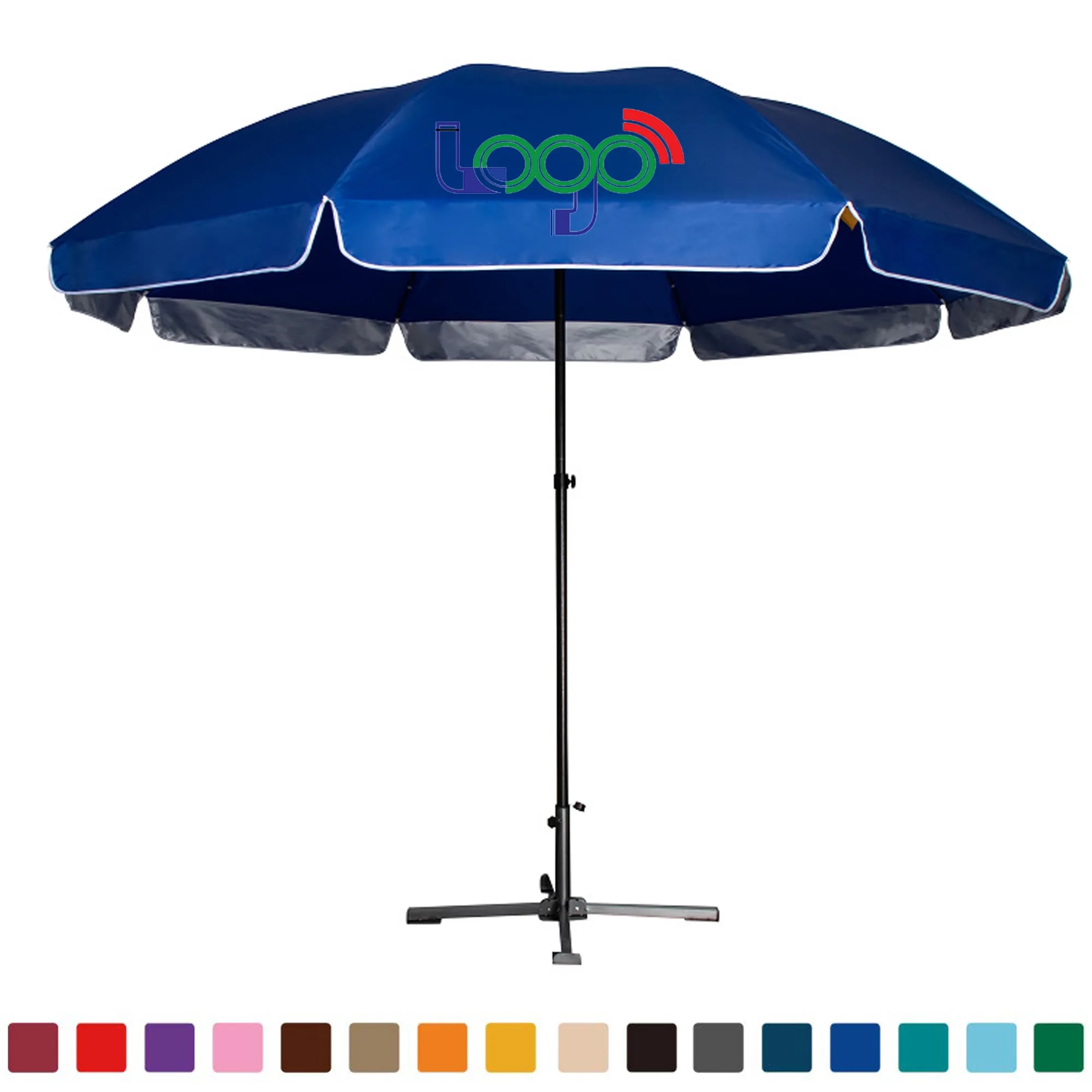 8 Rib Steel Foldable Frame Advertising Summer Beach Umbrella 1