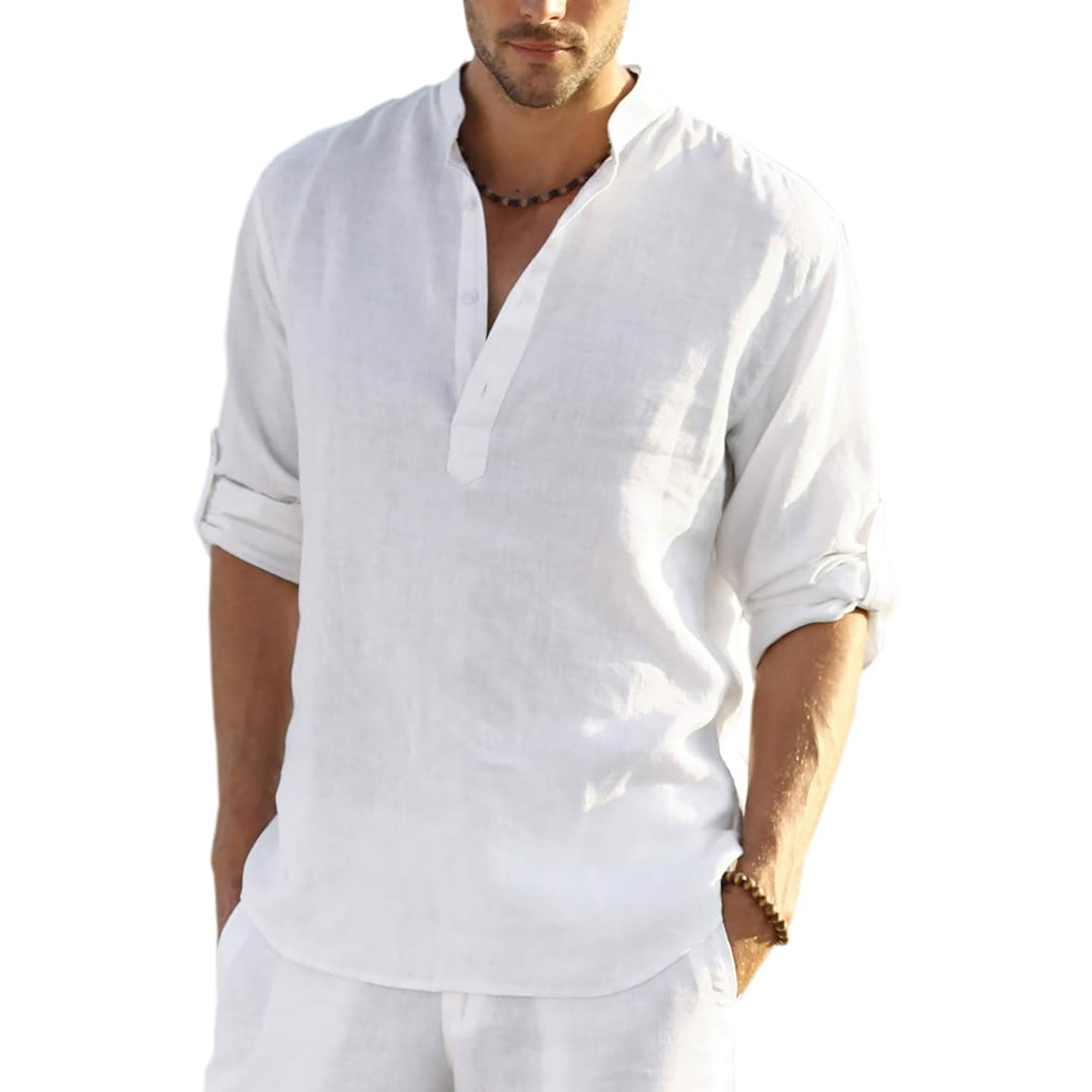 Casual Henley Collar Shirt 20