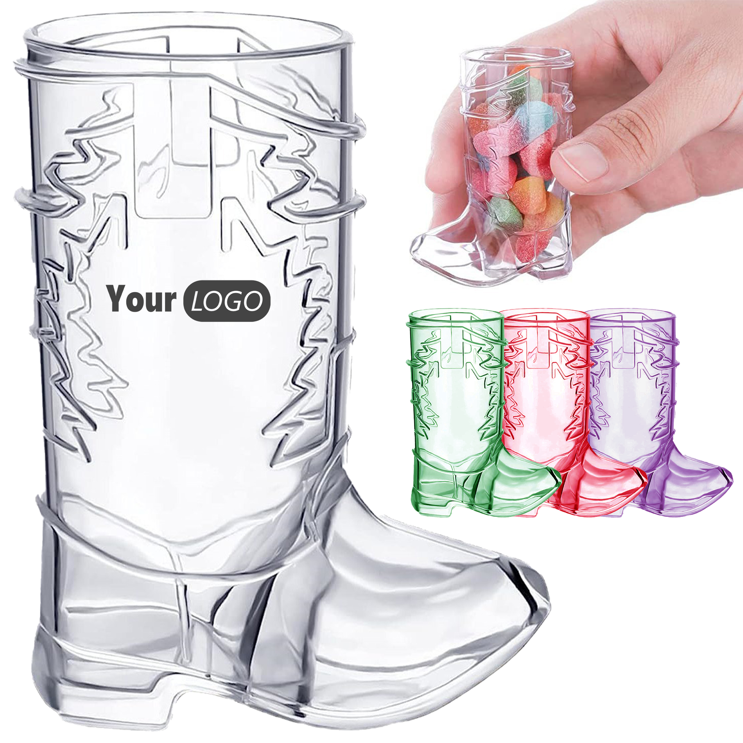 Plastic Reusable Denim Themed Party Wine Glasses 9