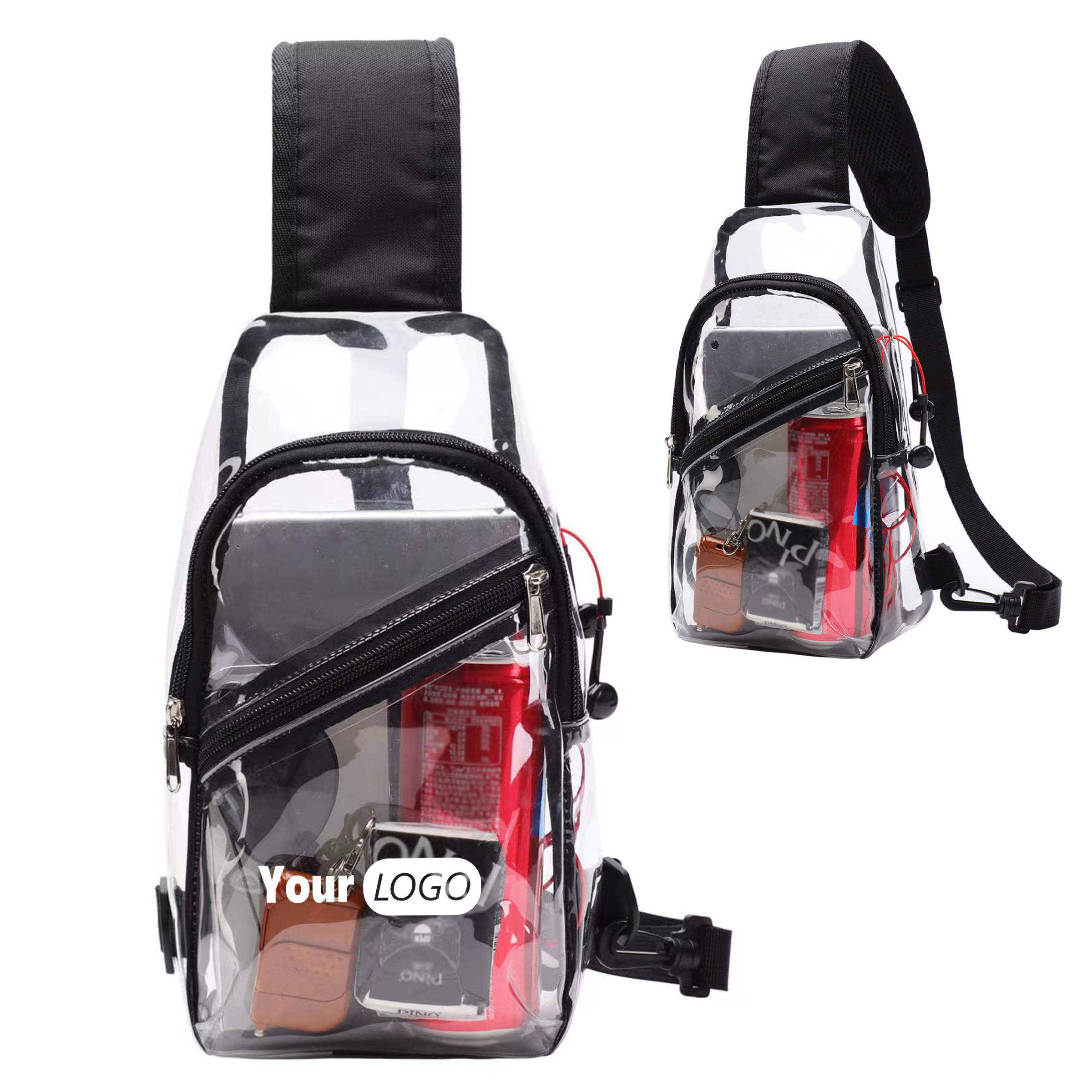 Pvc Transparent Women'S Shoulder And Chest Bag 2