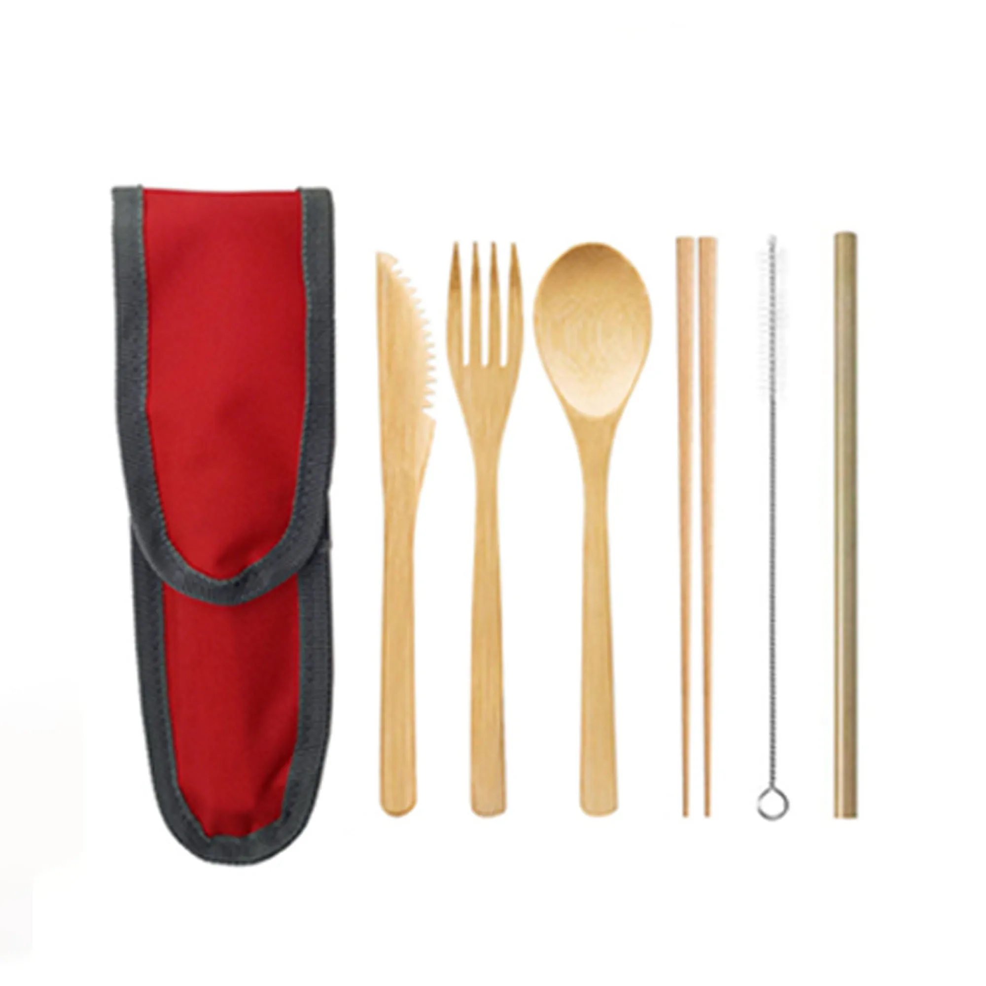 6 in 1 Bamboo Travel Utensil Set 7