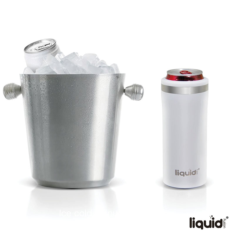 Liquid Fusion® 12 oz. Double Wall, Stainless Steel Skinny Can Cooler 16