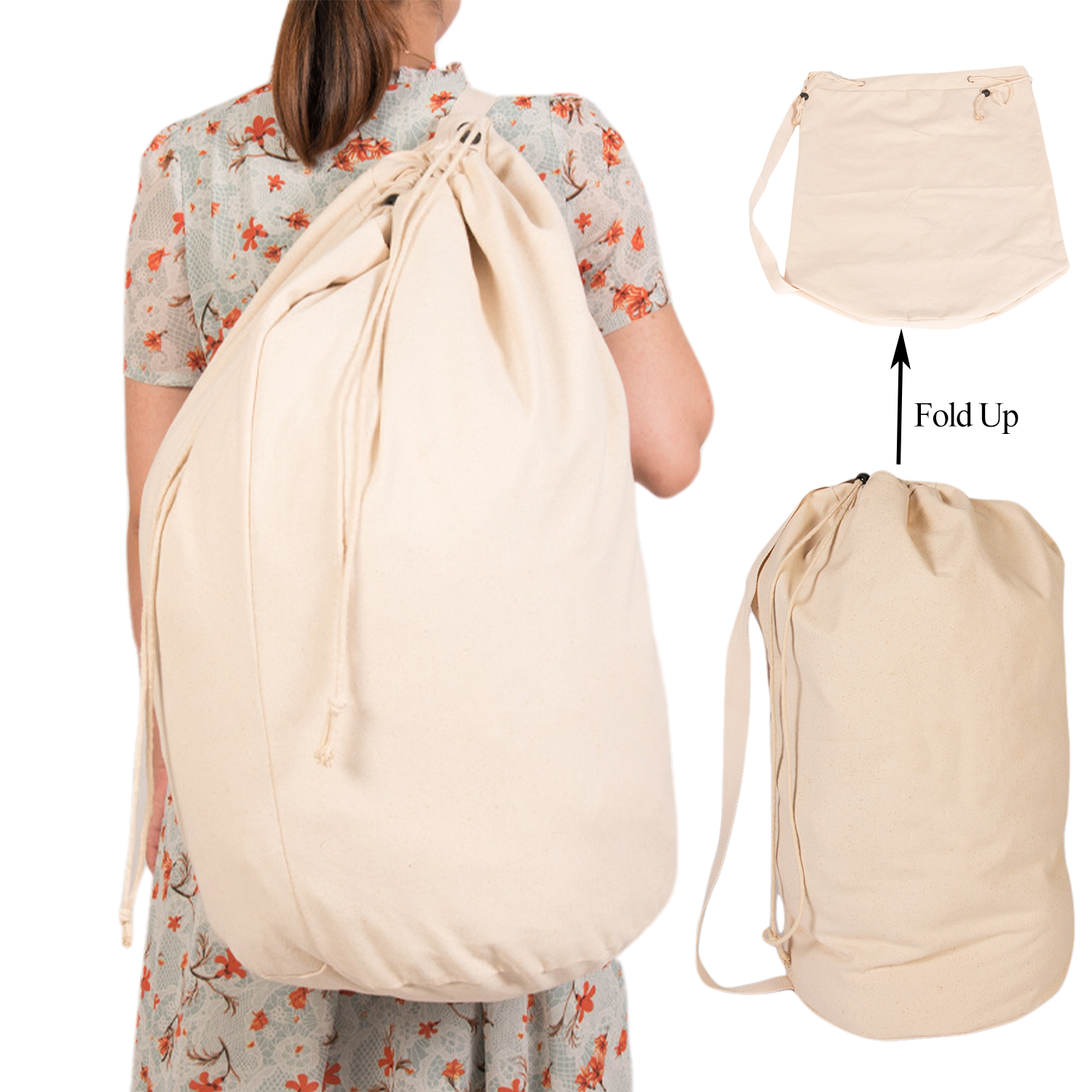 Large Capacity Cotton Drawstring Laundry Bag 2