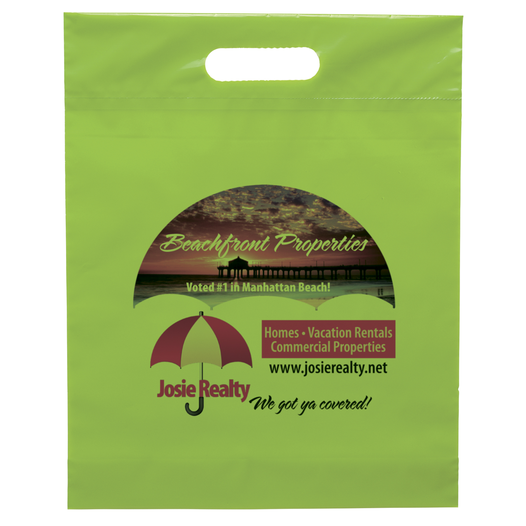 Die Cut Handle Bag - 12W x 15H x 3 - Dynamic Color 1