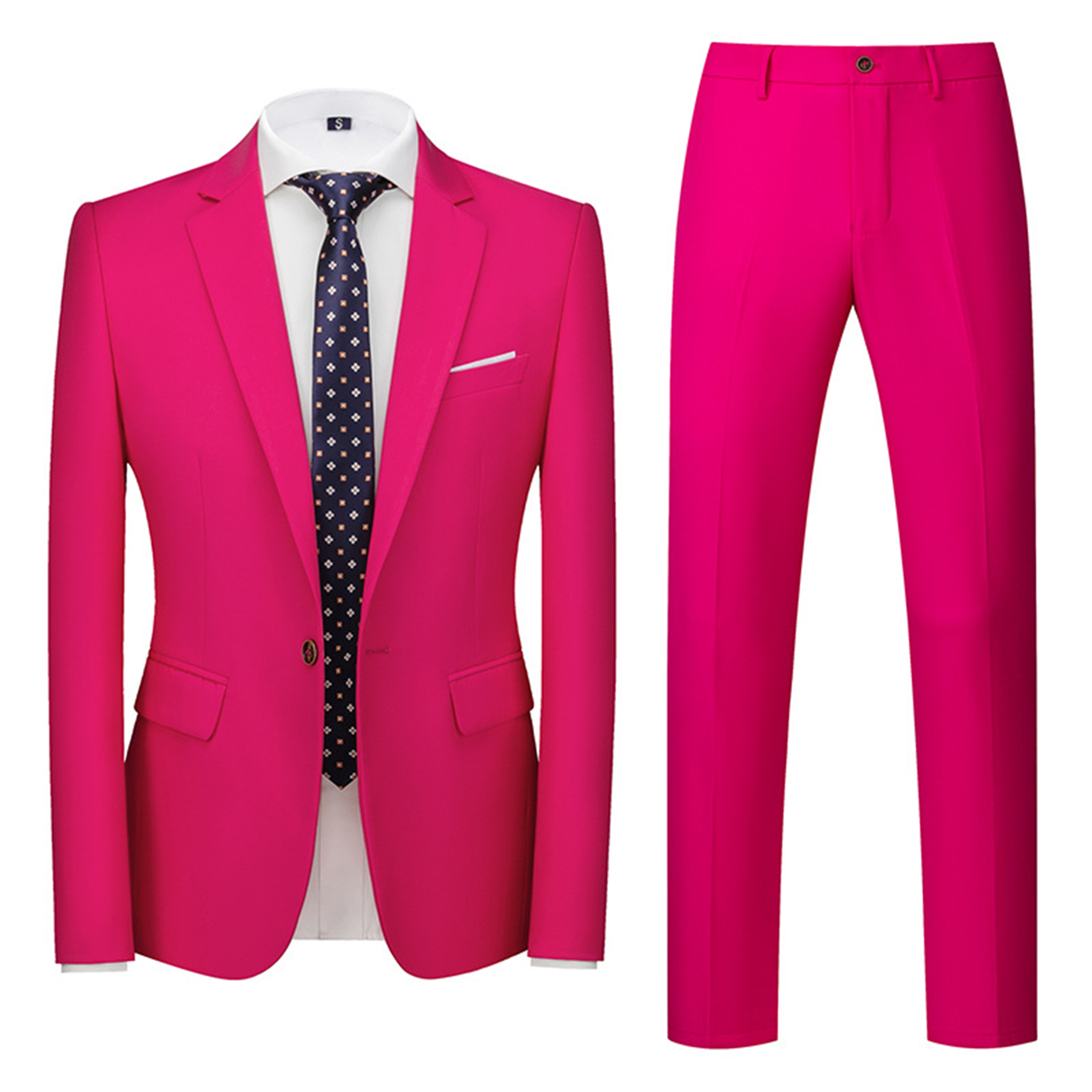 Men 2 Piece Slim Fit Suit Set 9