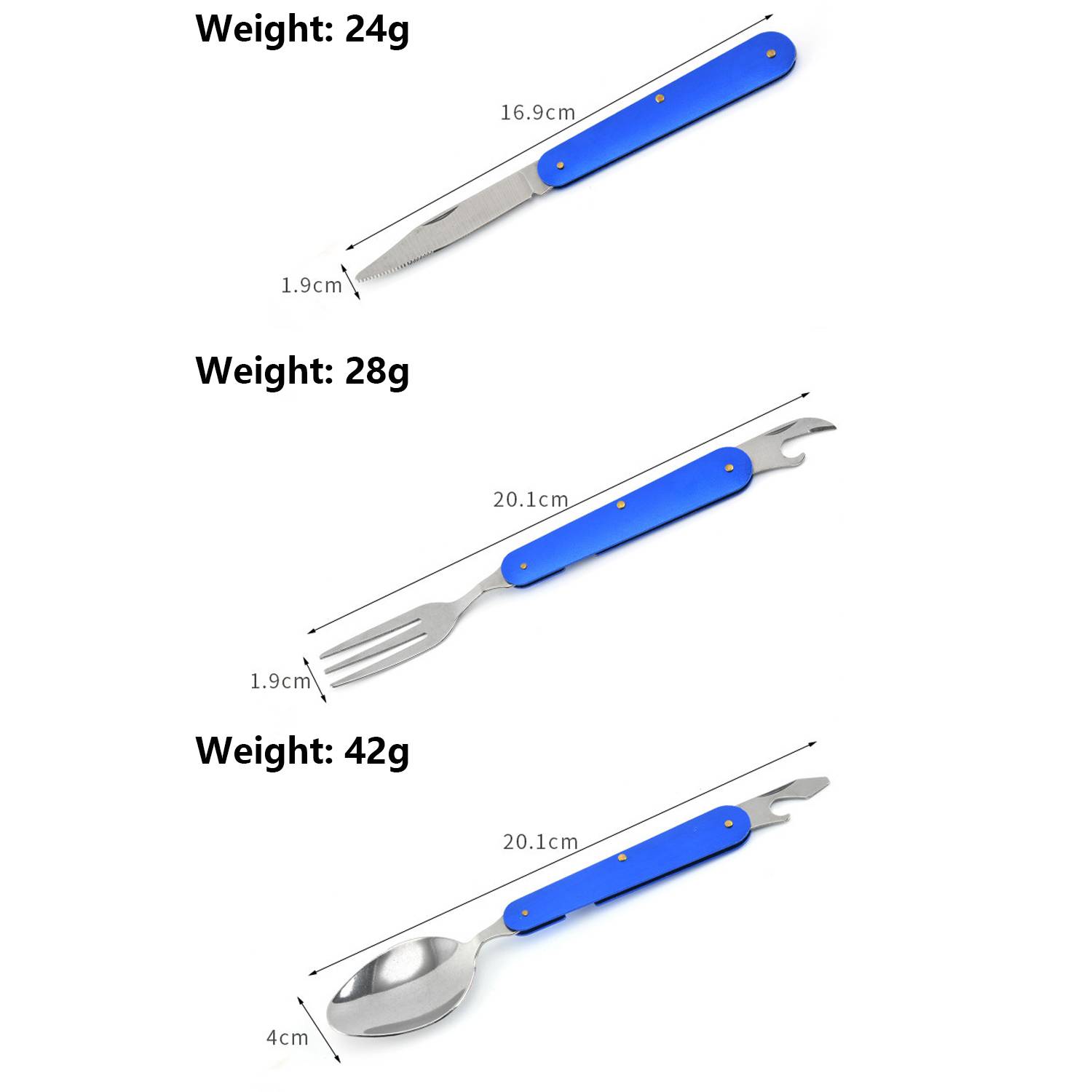Foldable Stainless Steel Knife Fork and Spoon Cutlery Set 4