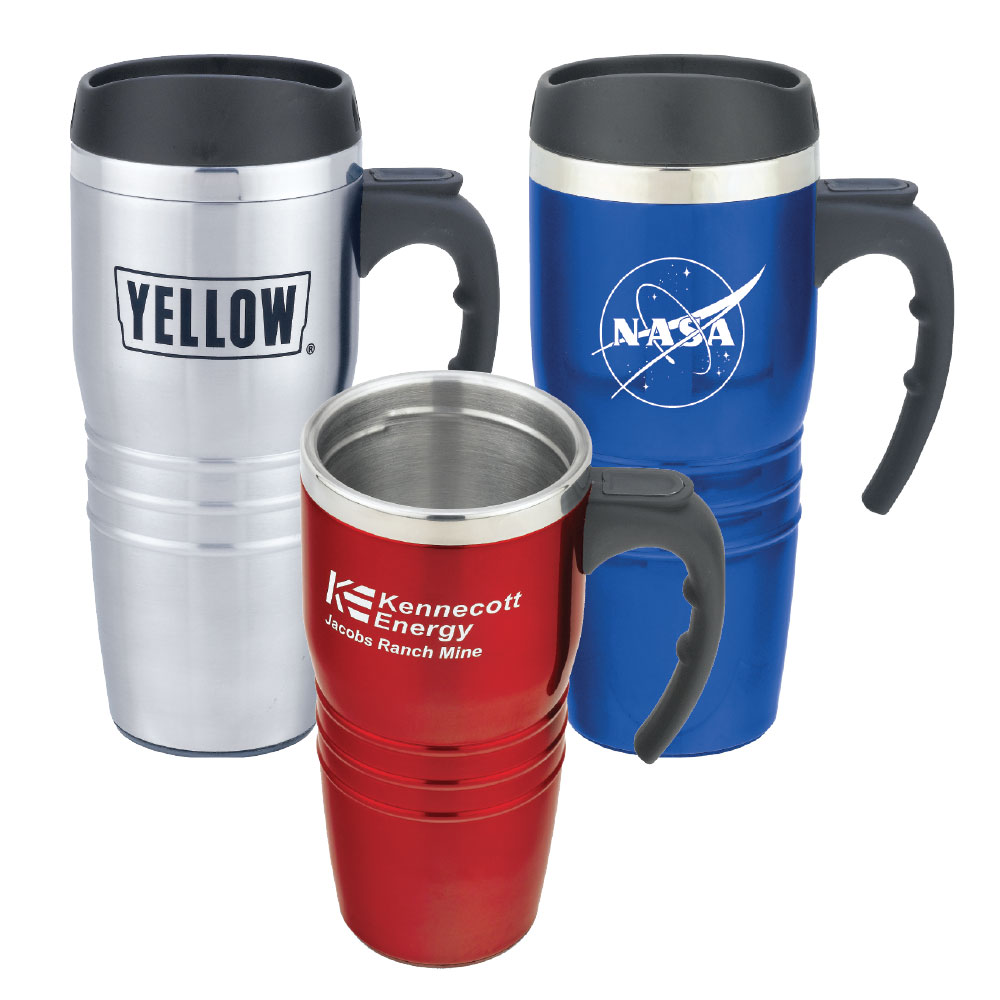 16 Oz. Tribune Stainless Steel Travel Mug w/Handle 2
