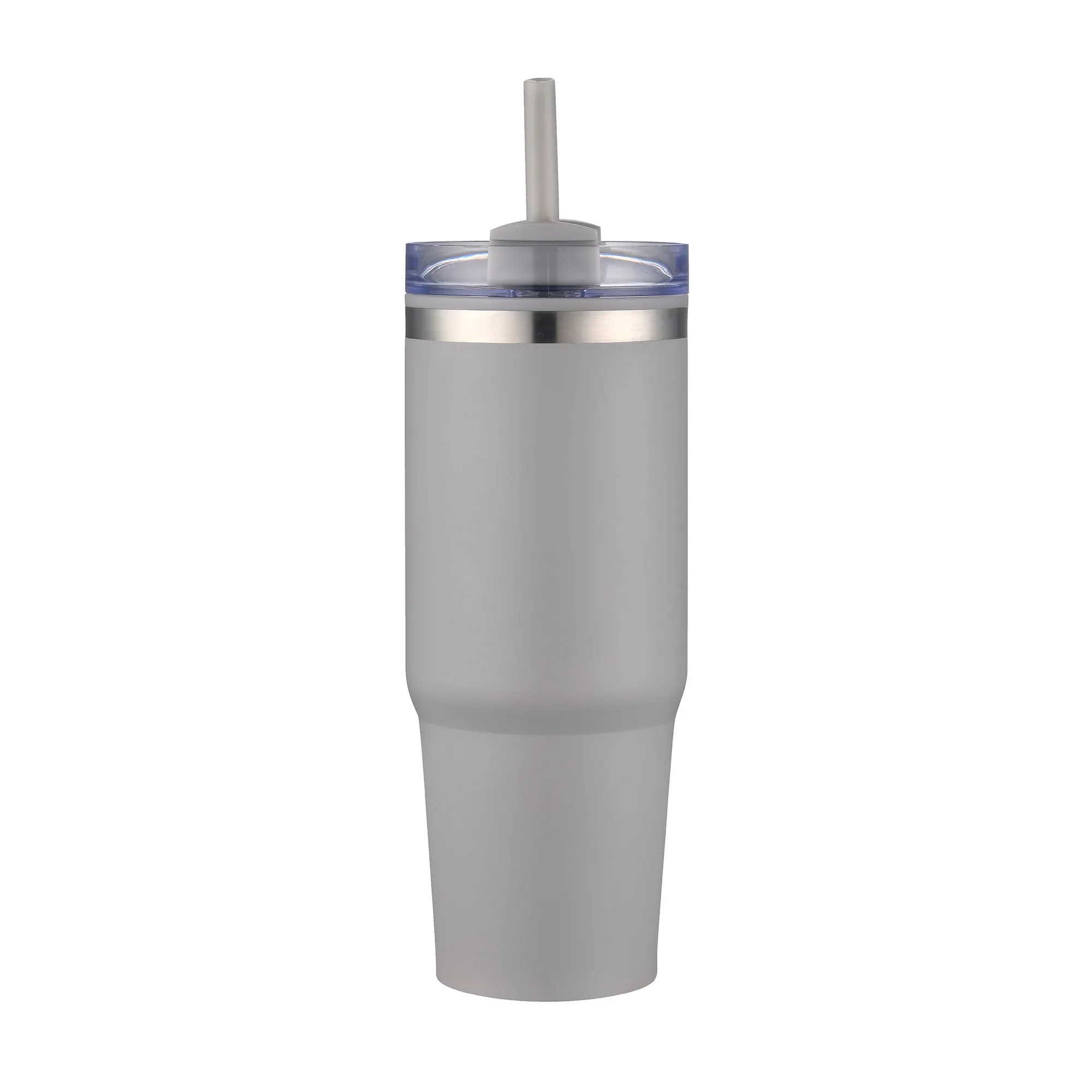 30oz. Dual Wall Stainless Steel & PP Tumbler with Clear Lid 2