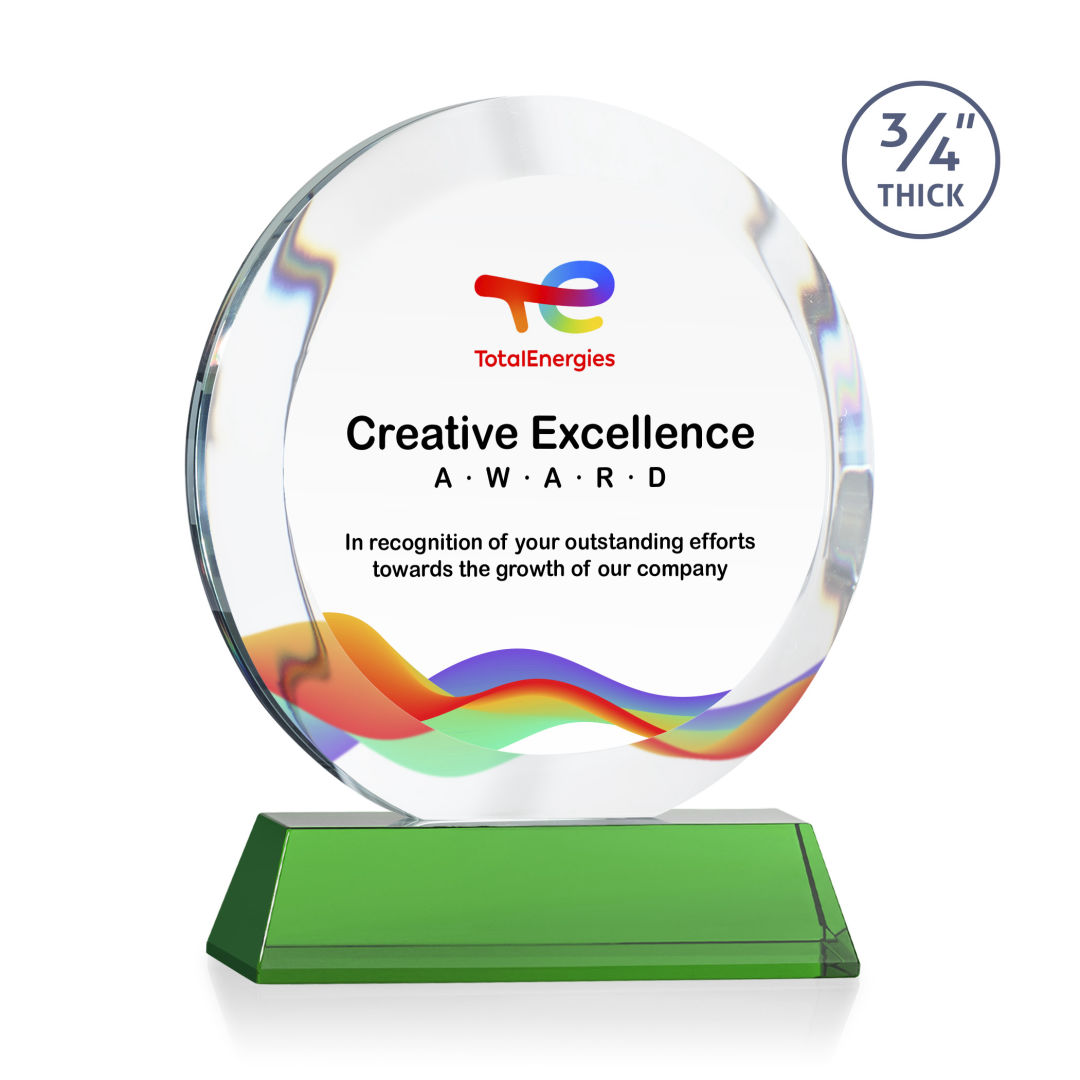 Gibralter VividPrint™ Award on Newhaven Base - Green 5