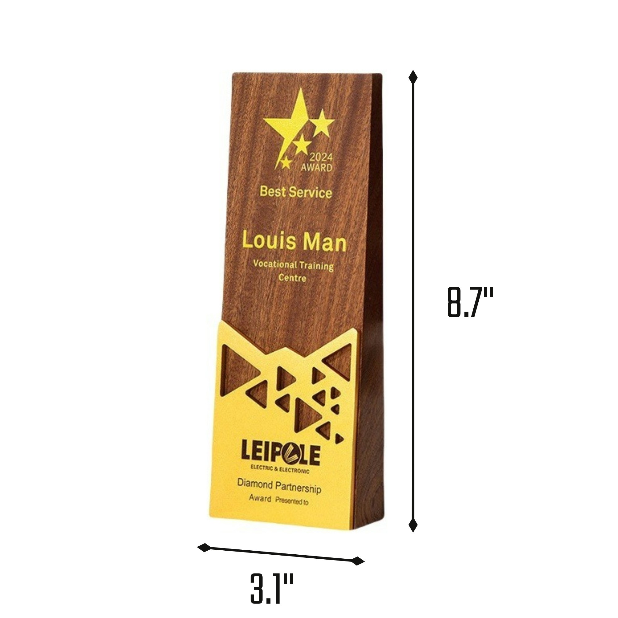 Geometric Wooden Award Trophy 2