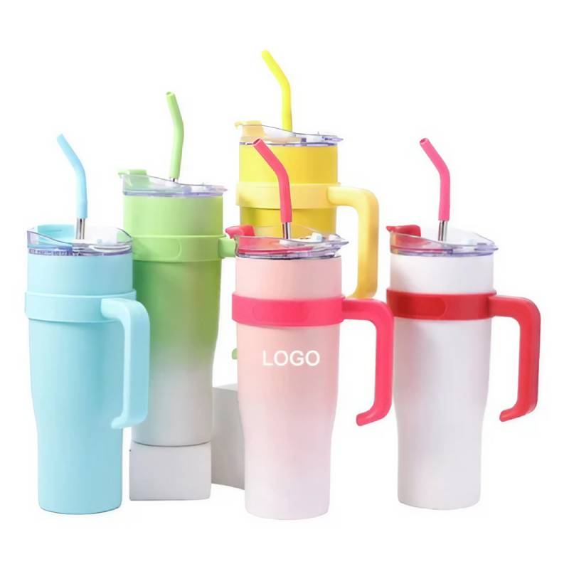 40 oz Tumbler W/ Straw and Handle 2