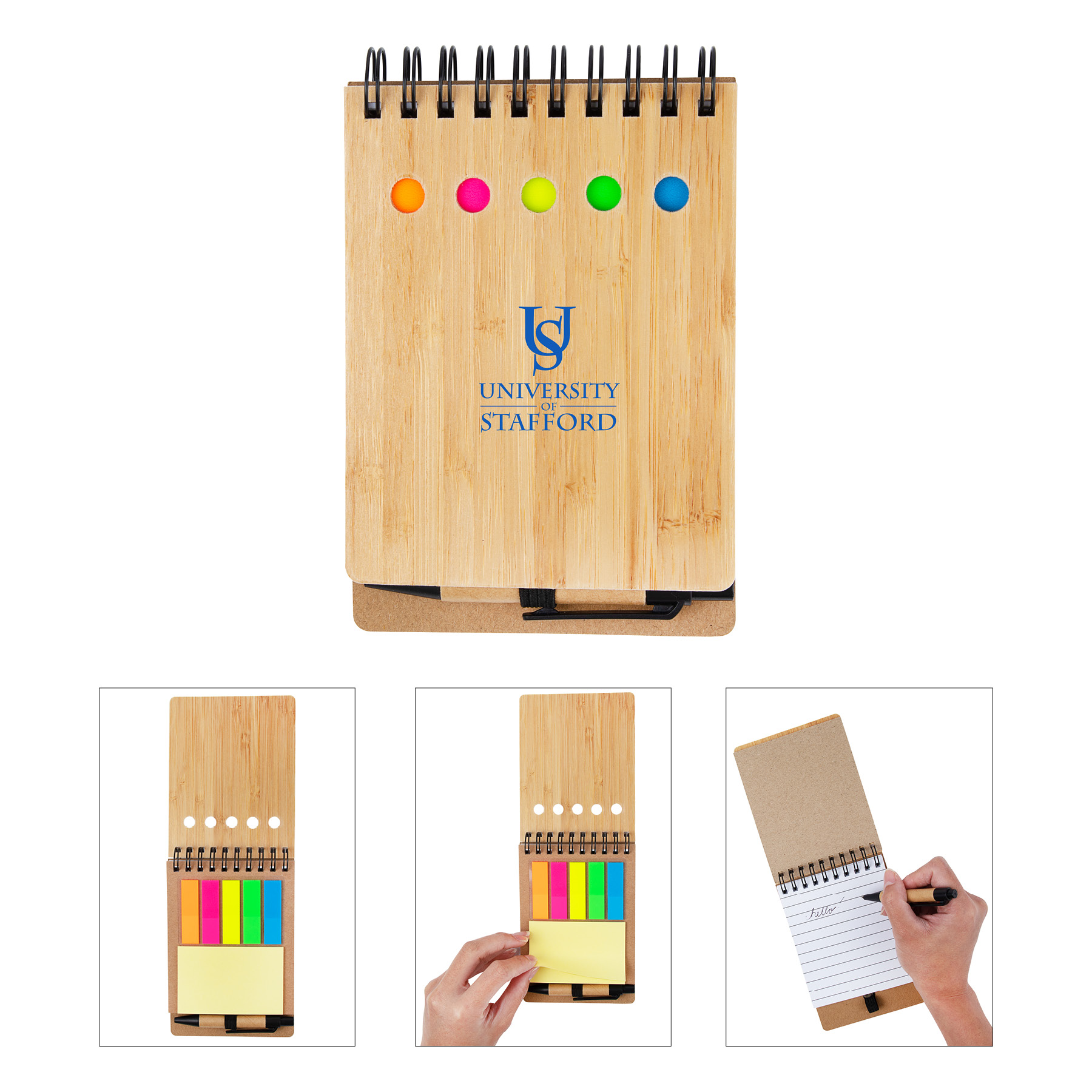 Ridgecrest 3-in-1 Bamboo Jotter w/Pen 3
