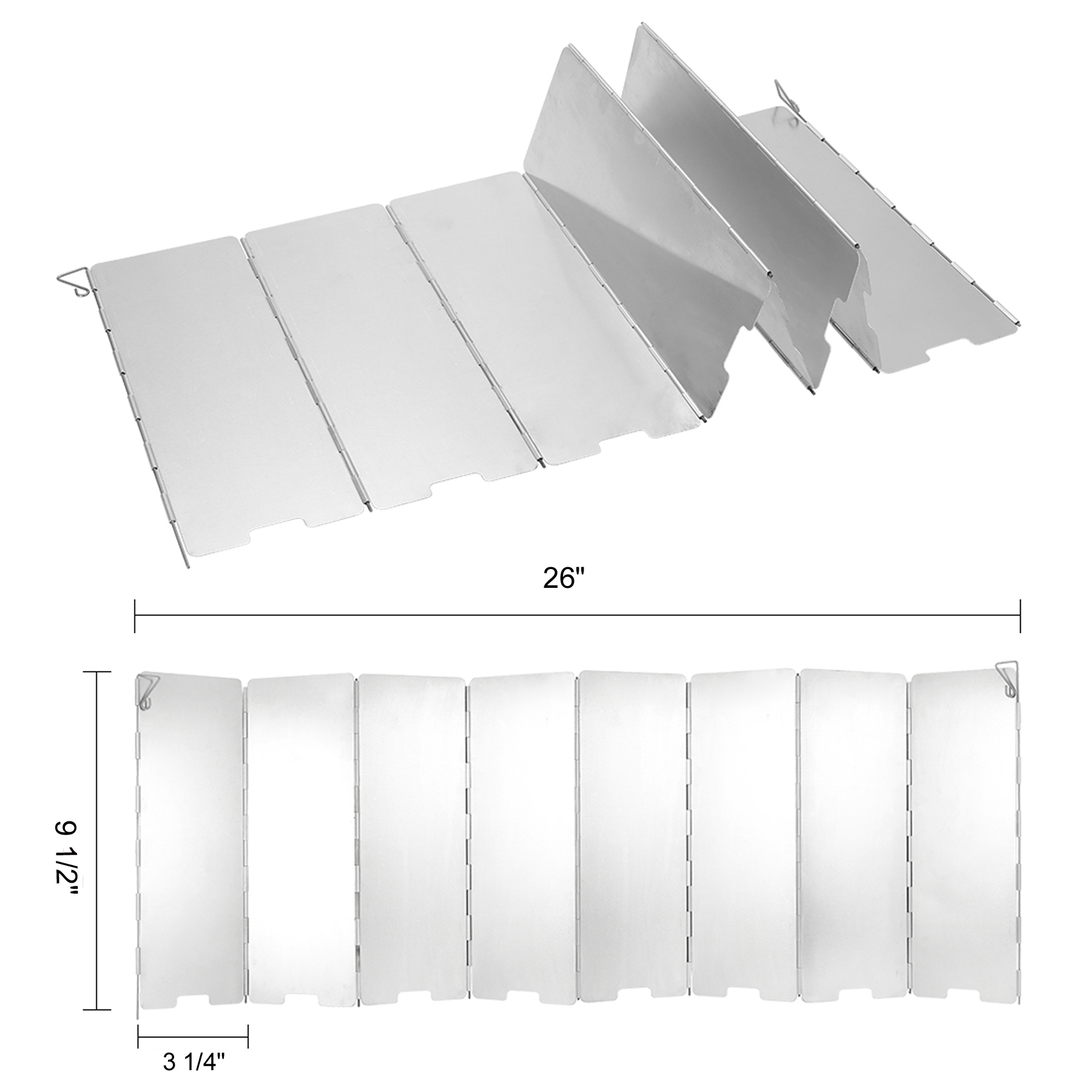 Outdoor 8 Plates Foldable Camping Stove Windshield 5