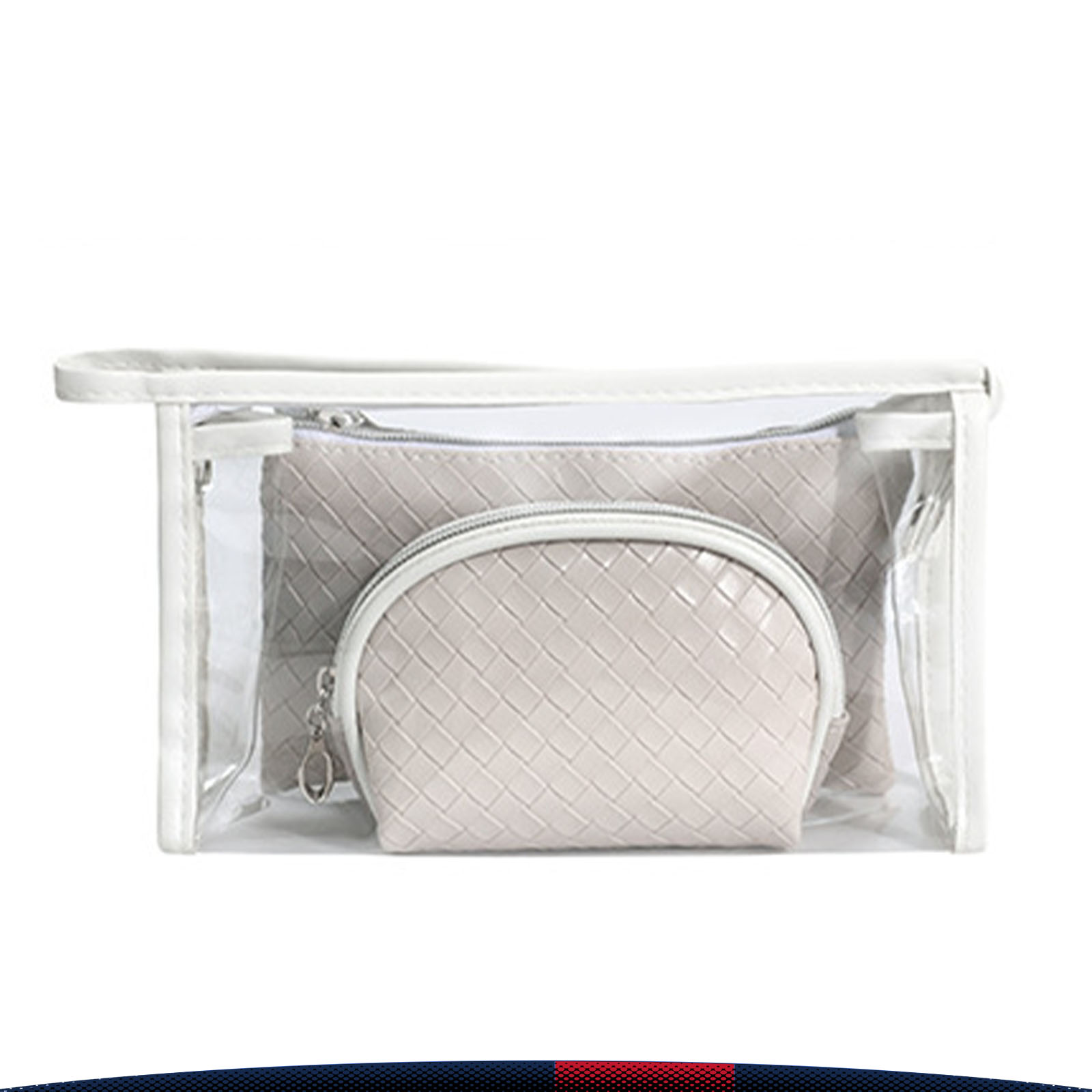 Woven Texture Makeup Bag Set 3