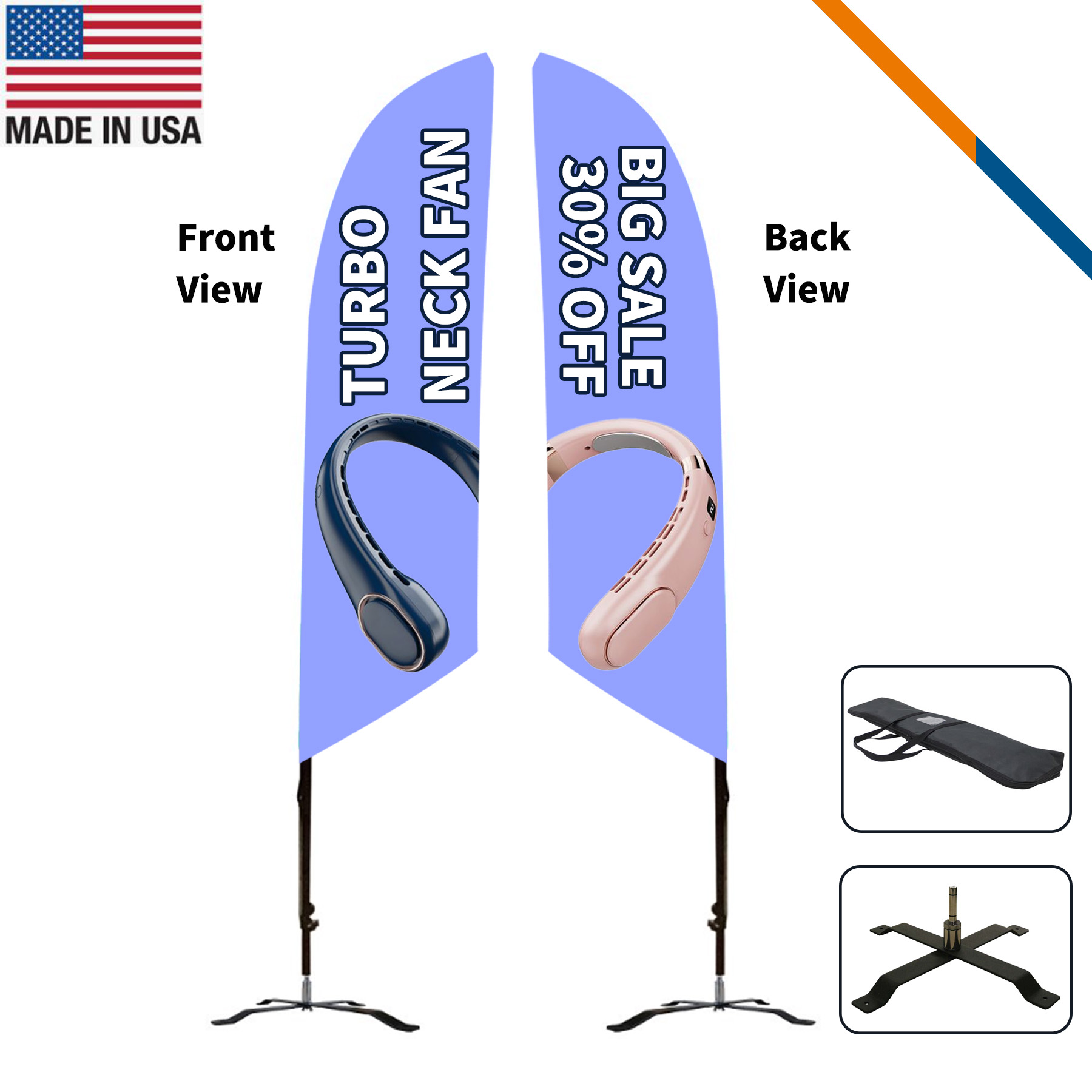 10' Nevin Double-Sided Angle Flag 2