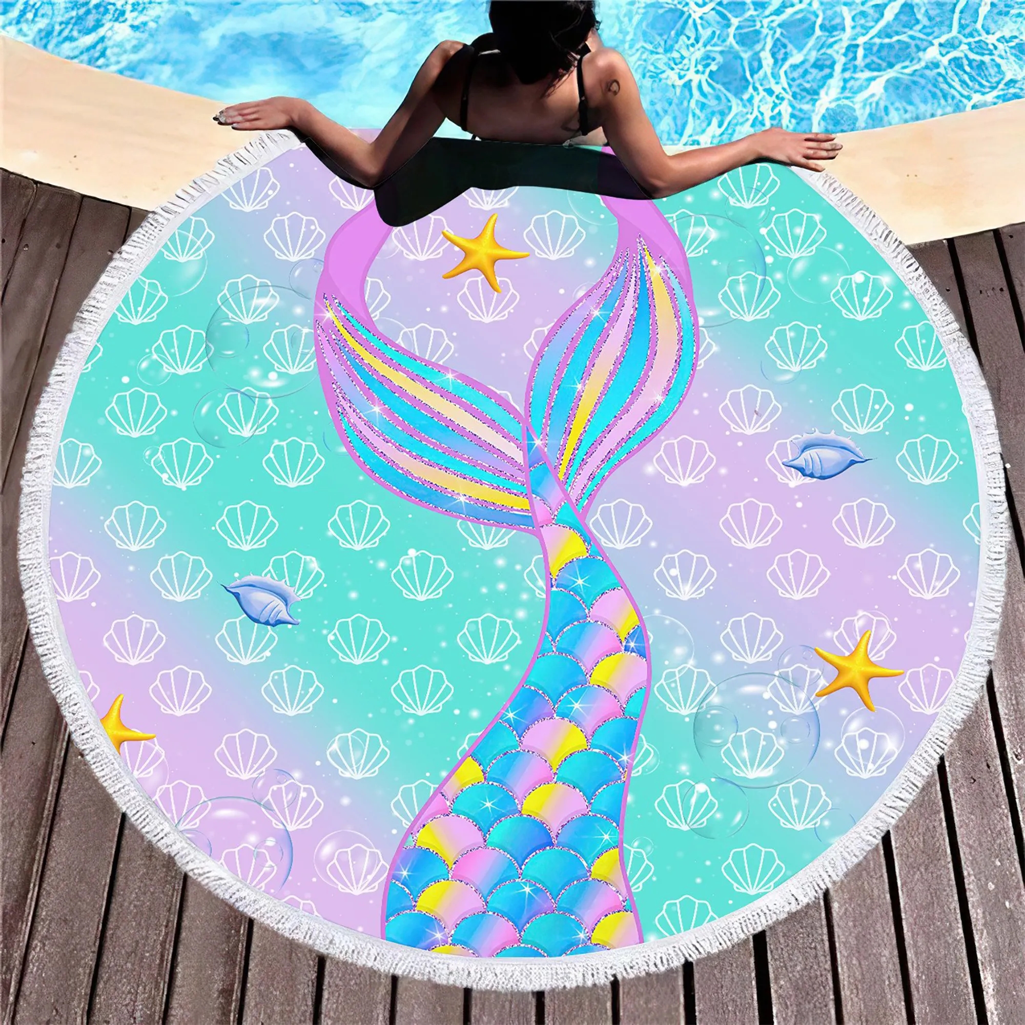 MOQ 50 Microfiber Round Beach Towel 6